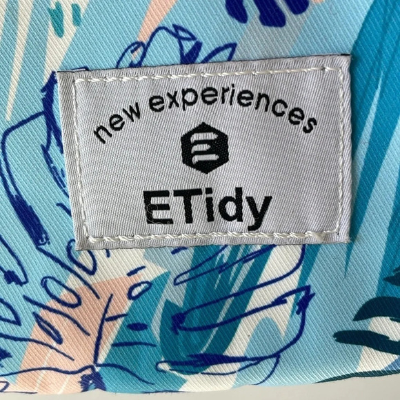 Etidy New Experiences blue printed beach bag tote bag - Picture 2 of 6